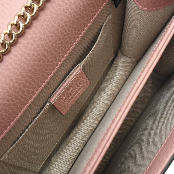Gucci Interlocking Chain Outlet Dusty Pink Gold Hardware Leather Shoulder Bag - Picture 15 of 16